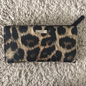 Kate spade leather wallet leopard print